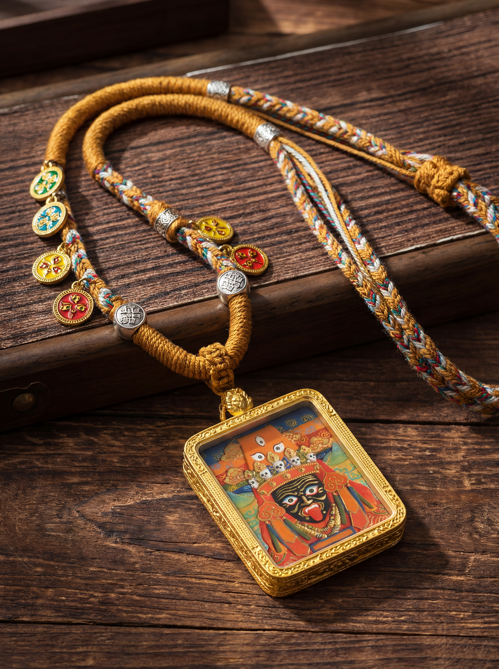 HimalayLumen Tibetan Handmade White Tara Thangka Necklace‌