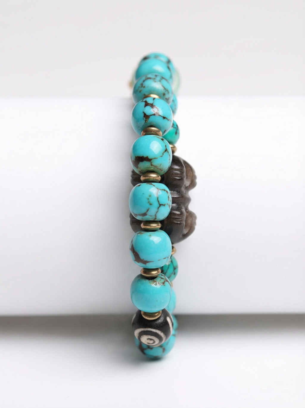 HimalayLumen Obsidian & Turquoise Vajra Bracelet