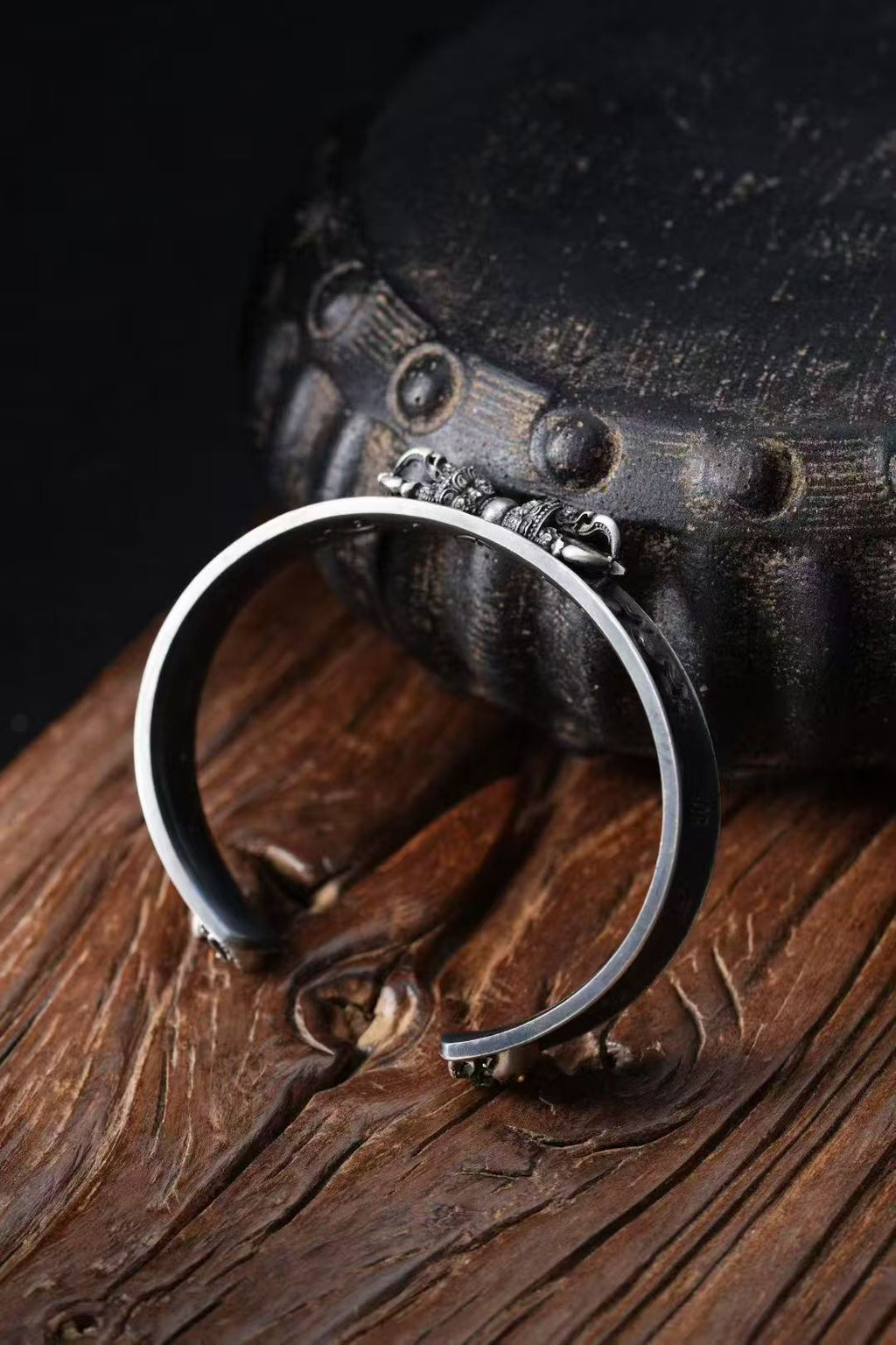 HimalayLumen Hand-Carved  925 Sterling Silver Vajra Bracelet