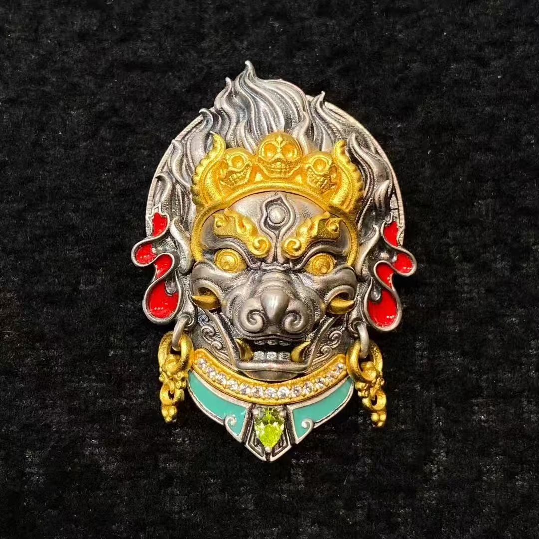 HimalayLumen Dakini (or Mahakala) Vajra 925 Silver Pendant
