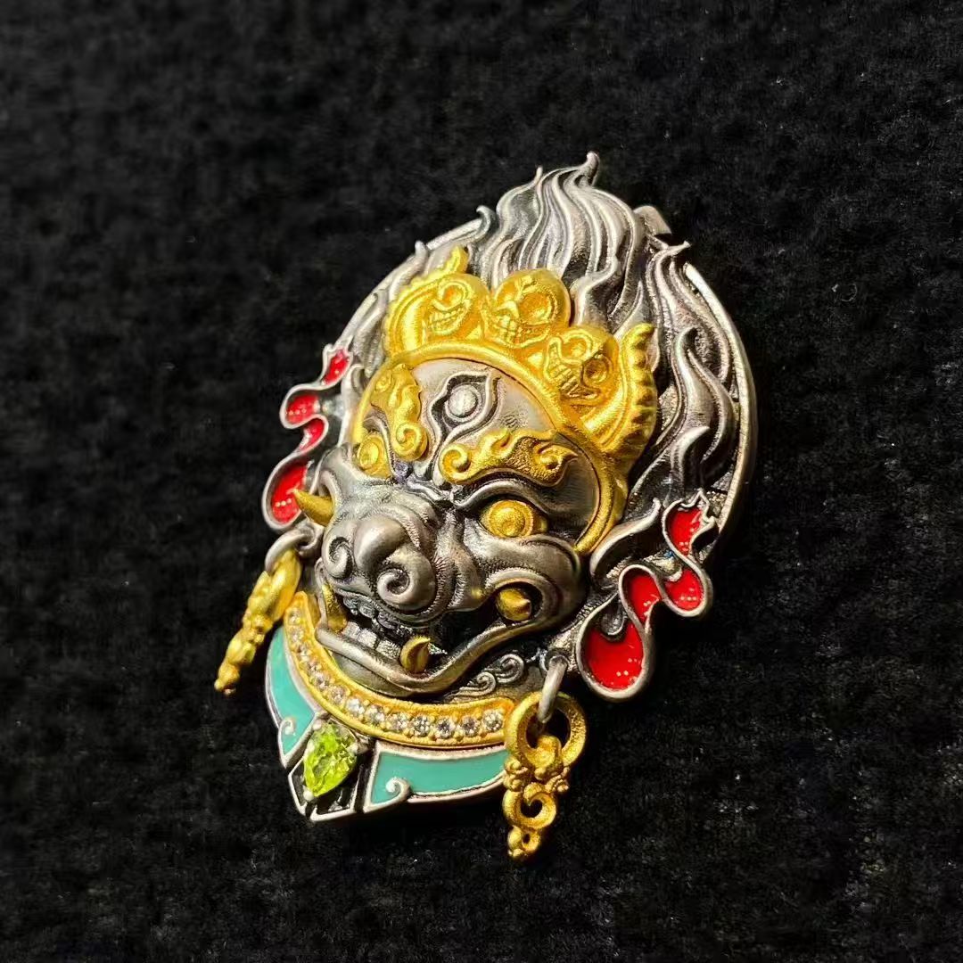 HimalayLumen Dakini (or Mahakala) Vajra 925 Silver Pendant