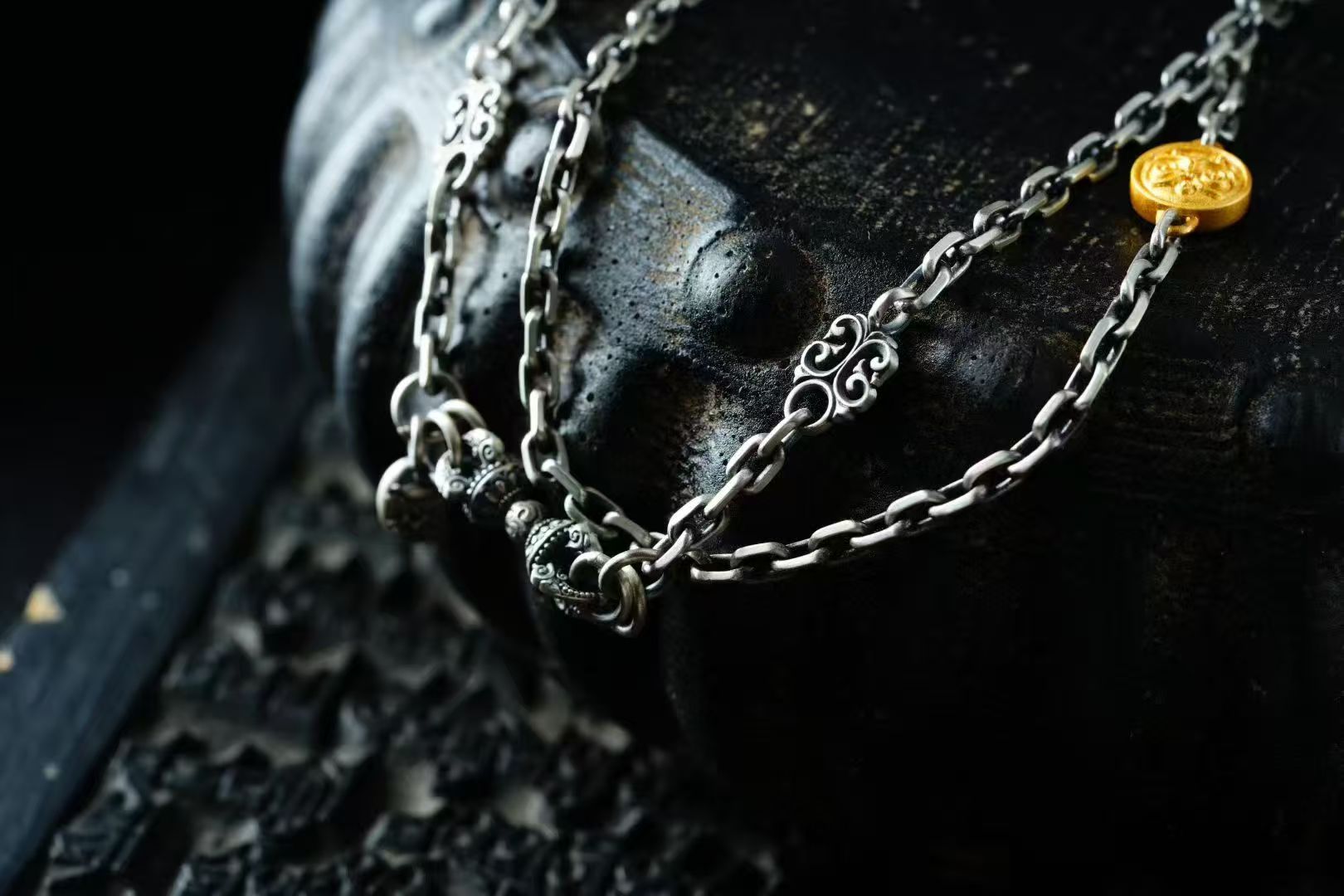 HimalayLumen 925 Sterling Silver White Tara Silver Chain‌