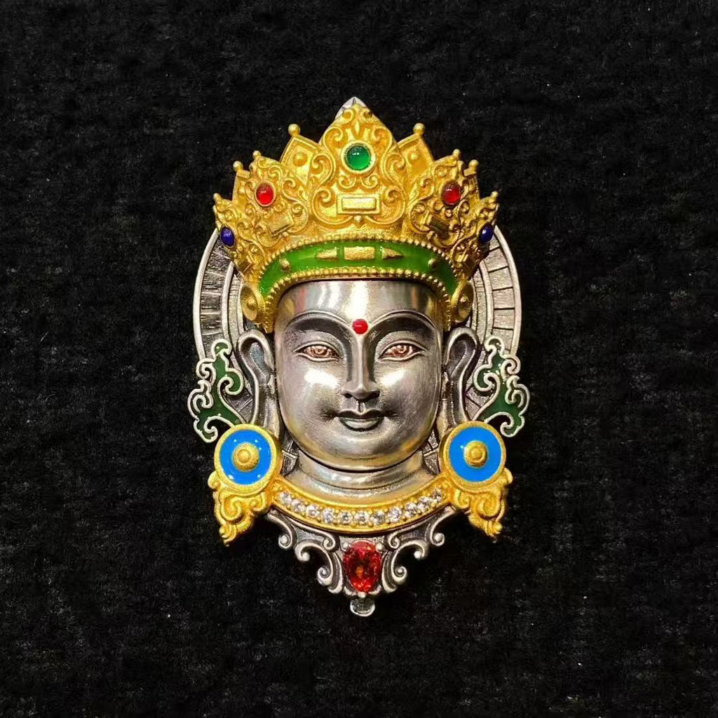 HimalayLumen Green Tara Peace and Good Luck 925 Silver Pendant