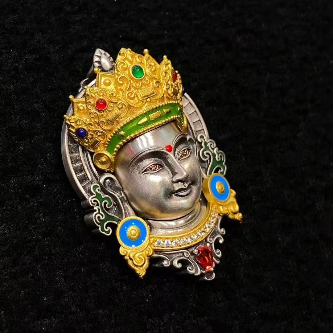 HimalayLumen Green Tara Peace and Good Luck 925 Silver Pendant