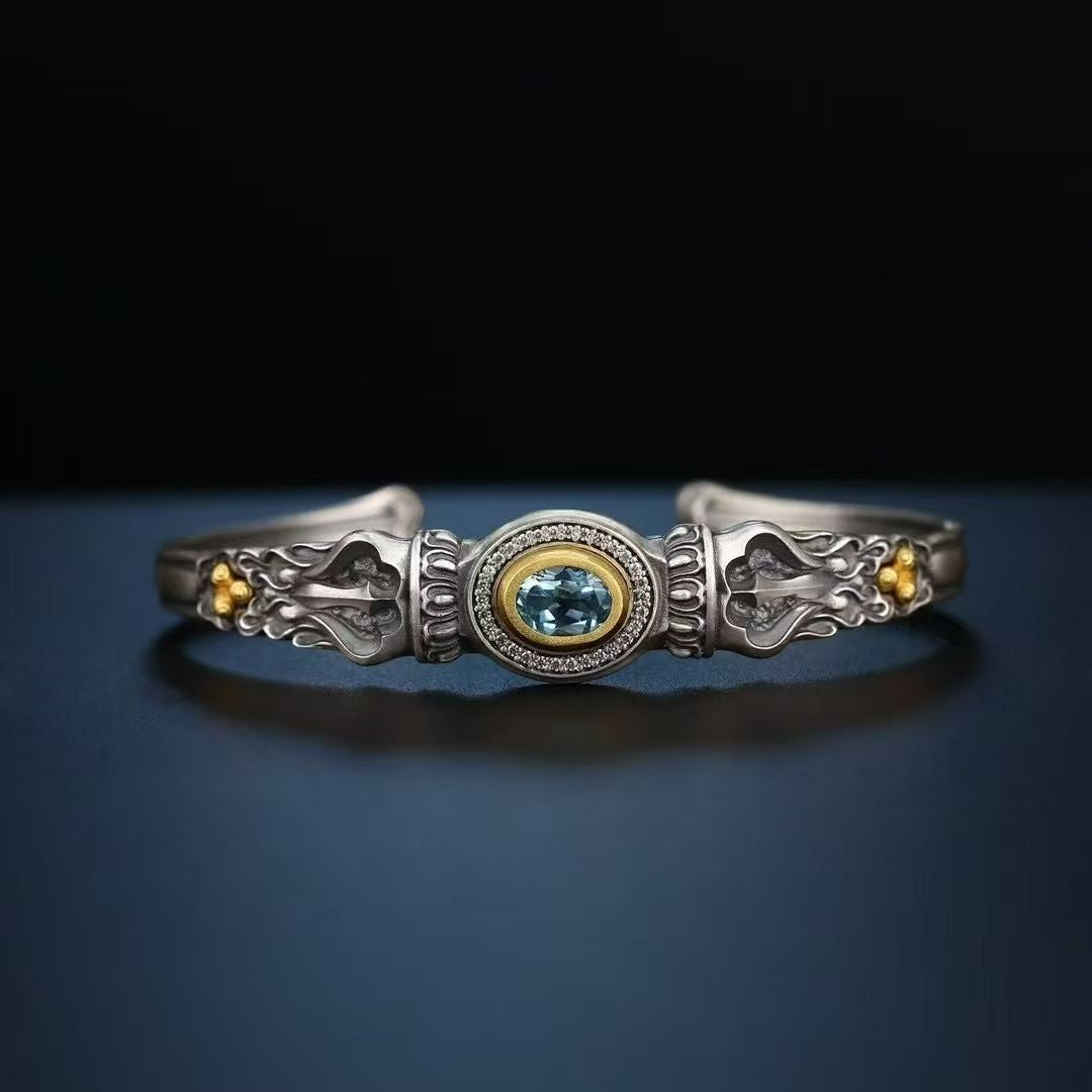 HimalayLumen 925 Sterling Silver Ruyi Vajra Bracelet