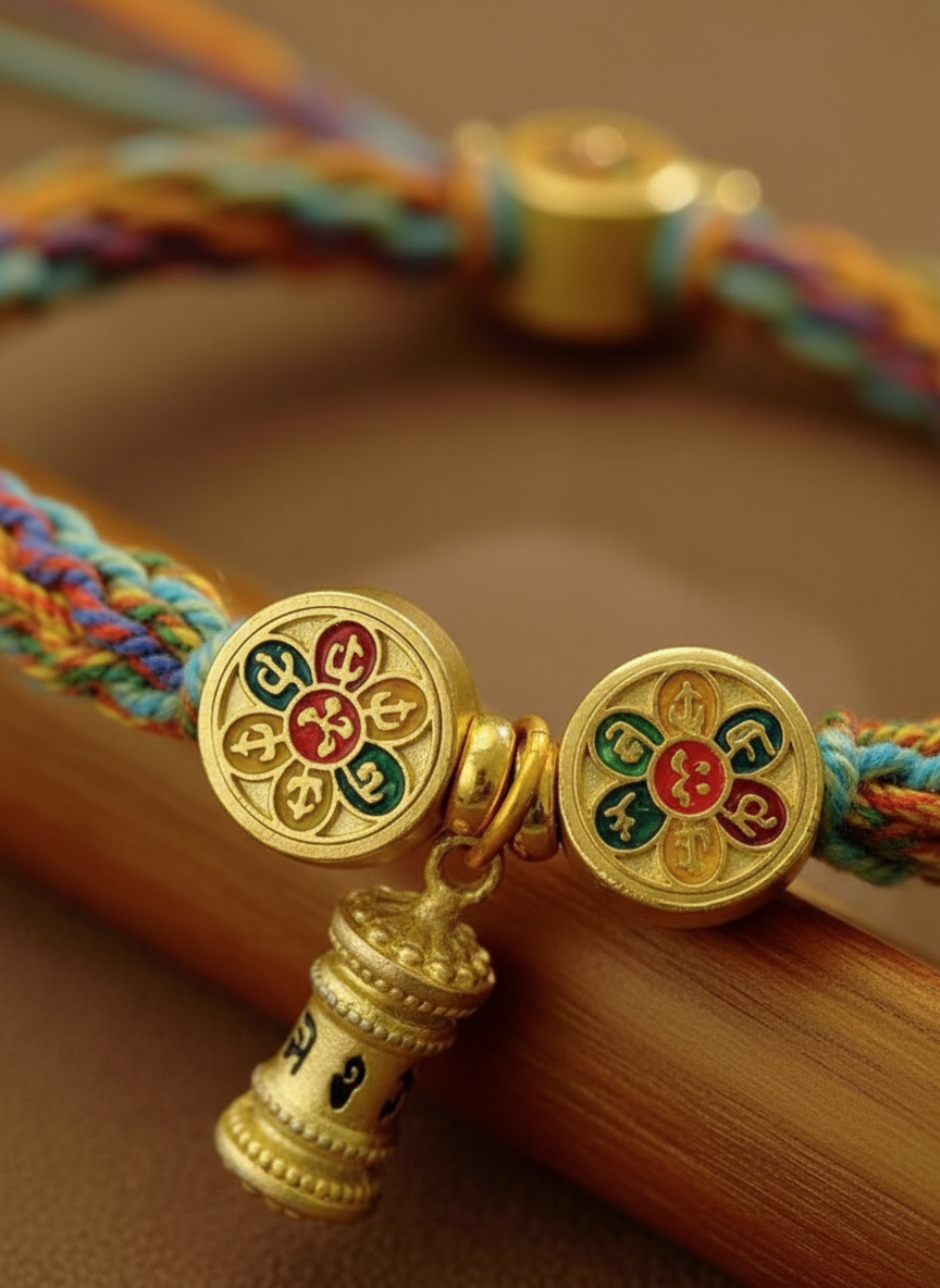 HimalayLumen Green Tara‌ Thangka Tibetan-style Prosperity Peace Buckle‌ handmade Bracelet