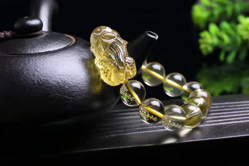 HimalayLumen Natural Citrine Pi Xiu Bracelet