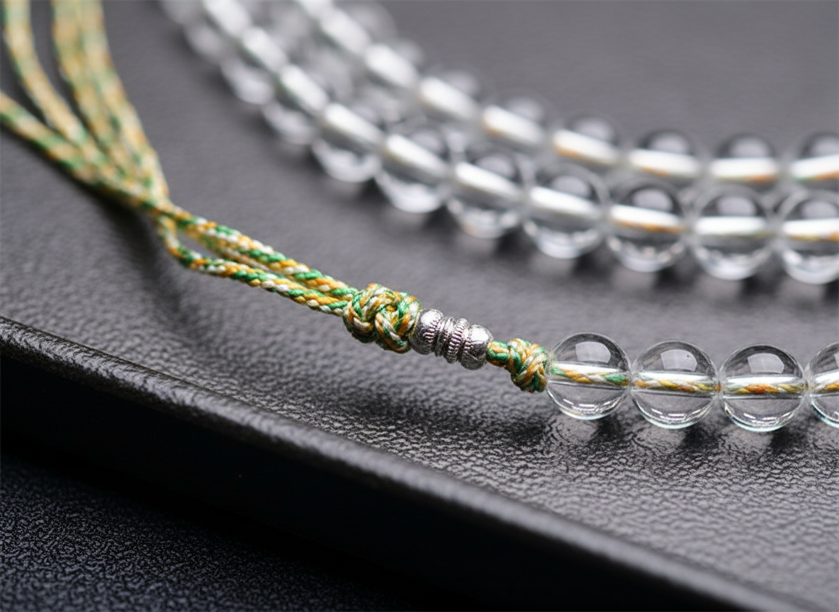 HimalayLumen Natural White Crystal 108 - bead Mala Bracelet