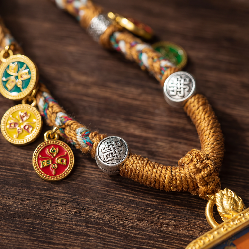 HimalayLumen Tibetan Handmade White Tara Thangka Necklace‌