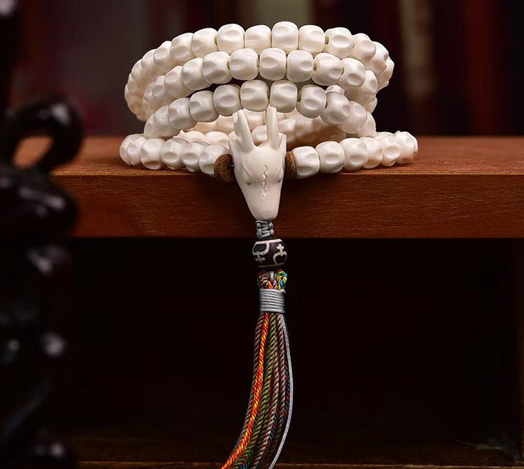 HimalayLumen Sacred Antler&Bodhi 108 Mala Bracelet