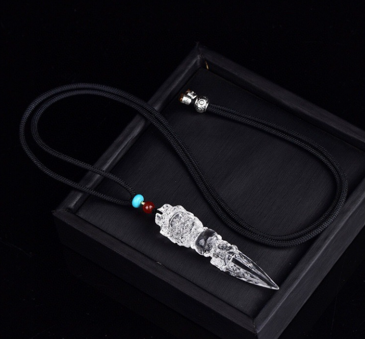 HimalayLumen PHURBA VAJRA protective energy clear crystal pendants