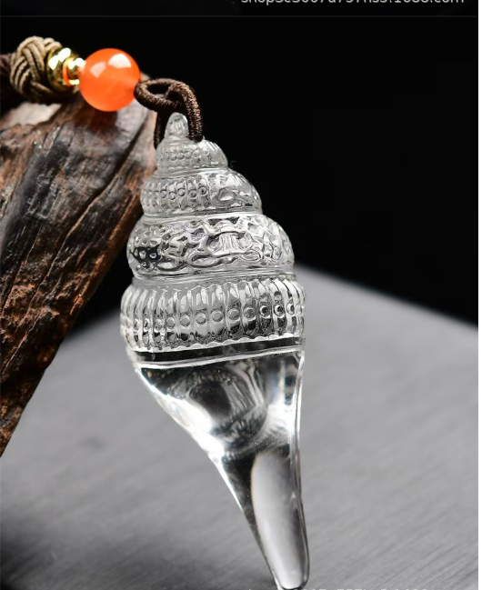 HimalayLumen Prosperity & Healing Clear Crystal Conch Shell