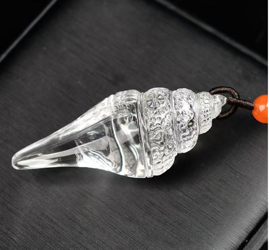 HimalayLumen Prosperity & Healing Clear Crystal Conch Shell