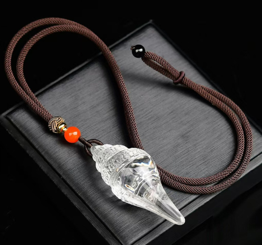 HimalayLumen Prosperity & Healing Clear Crystal Conch Shell