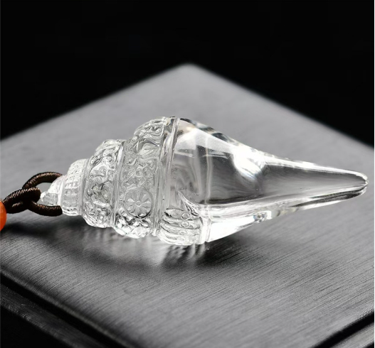 HimalayLumen Prosperity & Healing Clear Crystal Conch Shell
