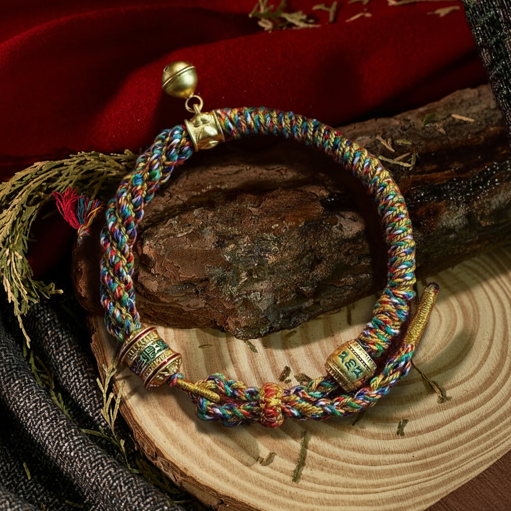 HimalayLumen Tibetan - style Five - Color Six - Word Mantra Hand - Woven Bracelet