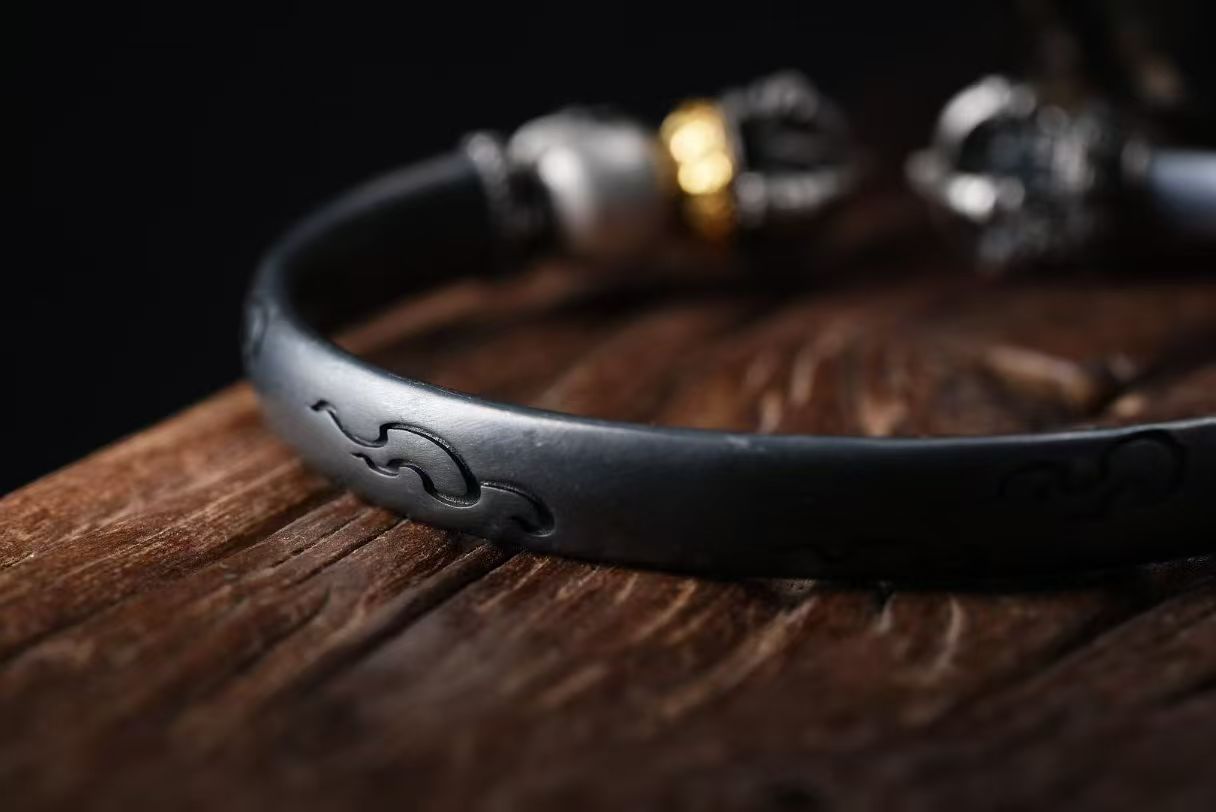 HimalayLumen Skull Vajra Handmade 925 Silver Bracelet