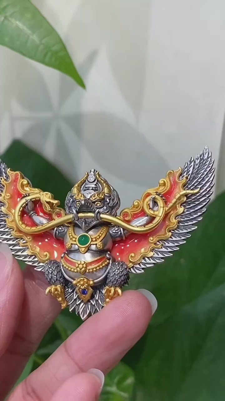 HimalayLumen Tibetan Garuda 925 Sterling Silver Pendant‌