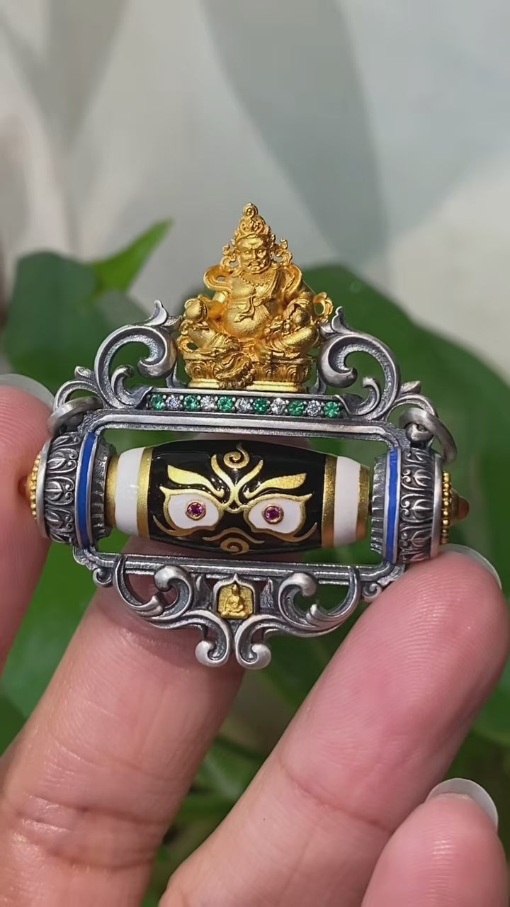 HimalayLumen Yellow Jambhala Wealth Attracting 925 Silver Pendant‌
